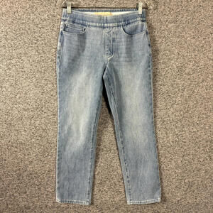 Soft Surroundings Women's Size XS Blue Denim Cropped Pull On Pant